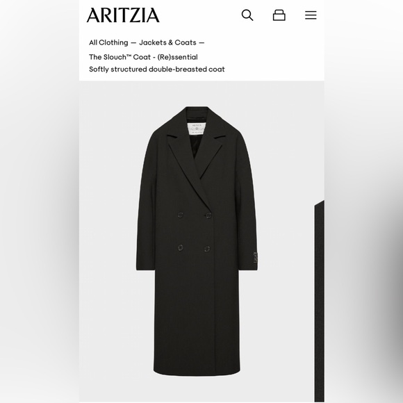 Aritzia Jackets & Blazers - Aritzia Black Slouch Trench Coat